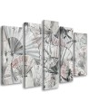 Canvas print 5-part painting for living room - Japanese fans | FEEBY