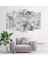 Canvas print 5-part painting for living room - Japanese fans | FEEBY