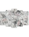 Canvas print 5-part painting for living room - Japanese fans | FEEBY