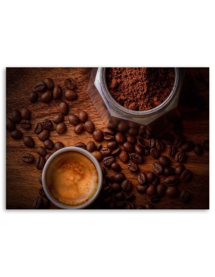 Canvas painting for the kitchen - Coffee cup and beans | FEEBY