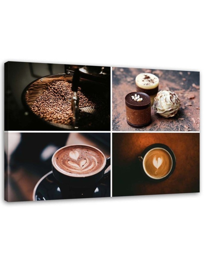 Modern wall art painting for the kitchen - Coffee and sweets | FEEBY