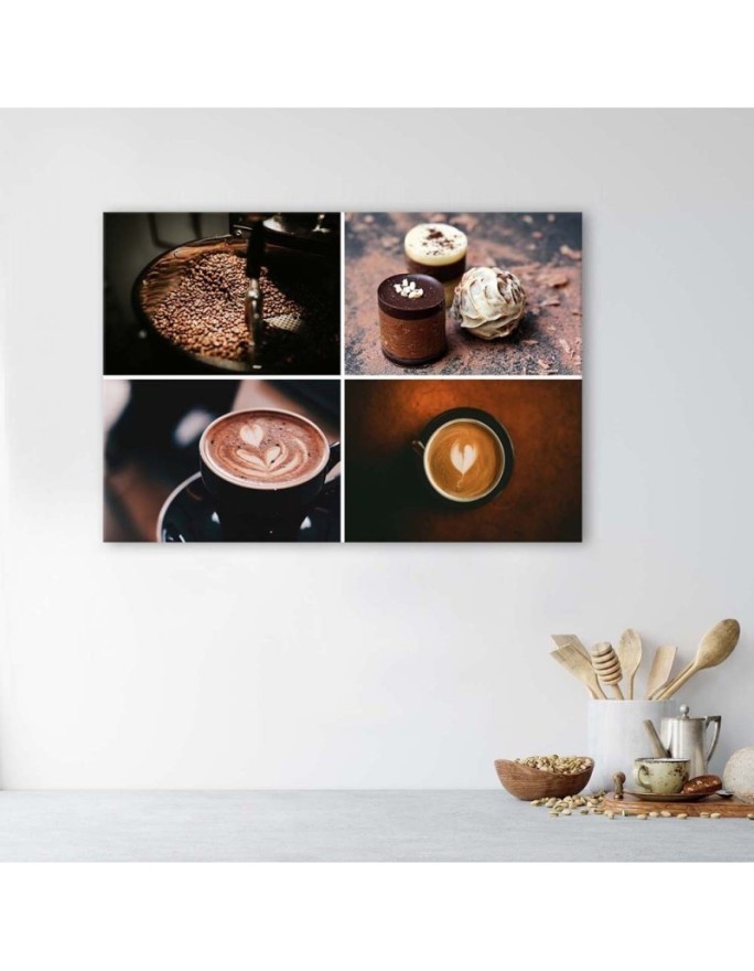 Modern wall art painting for the kitchen - Coffee and sweets | FEEBY