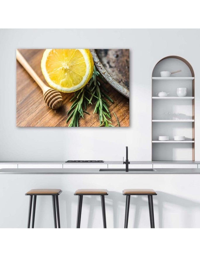 Elegant Canvas paintings for the kitchen - Lemon and rosemary | FEEBY