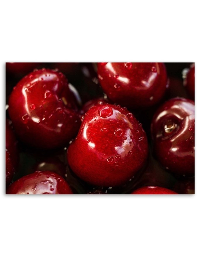 Canvas prints for modern kitchen - Water drop cherries | FEEBY