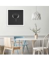 Canvas prints decoration for kitchen - Tomato and water drops black and white | FEEBY