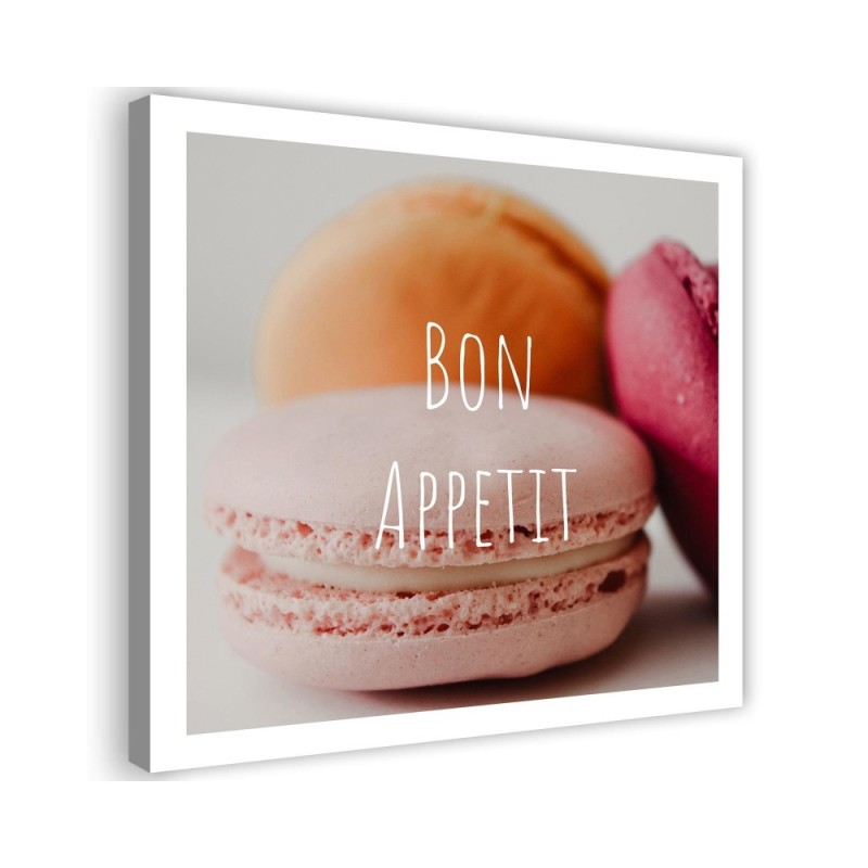 Elegant canvas paintings - Bon Apetit macarons for the kitchen | FEEBY