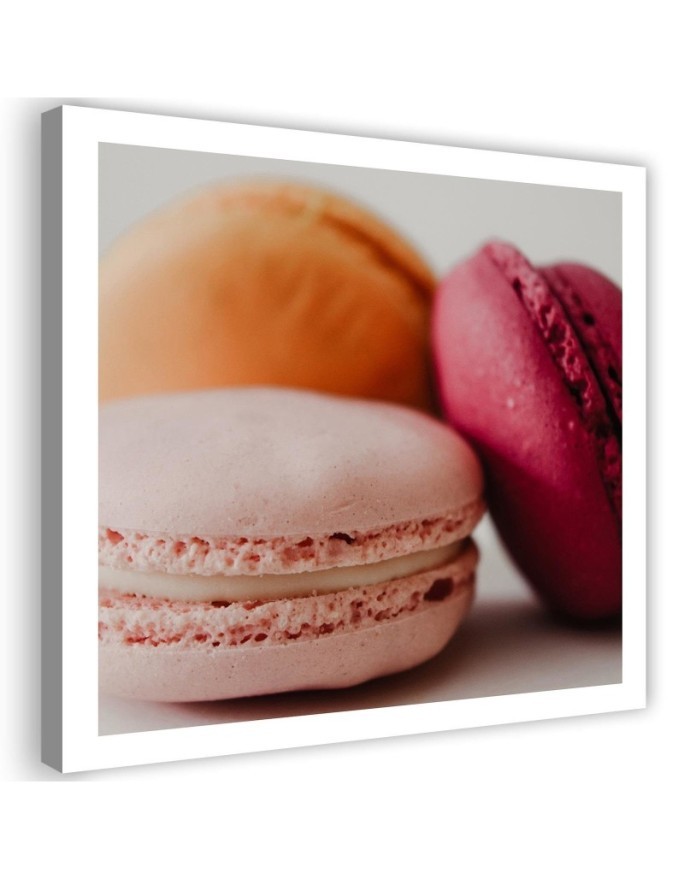 Canvas prints idea for the kitchen - Three colourful macarons | FEEBY
