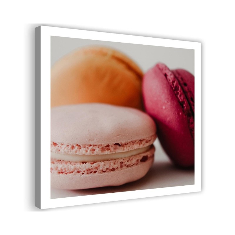 Canvas prints idea for the kitchen - Three colourful macarons | FEEBY