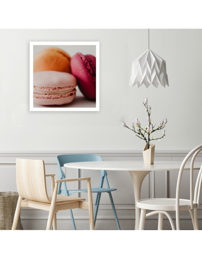 Canvas prints idea for the kitchen - Three colourful macarons | FEEBY