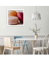 Canvas prints idea for the kitchen - Three colourful macarons | FEEBY