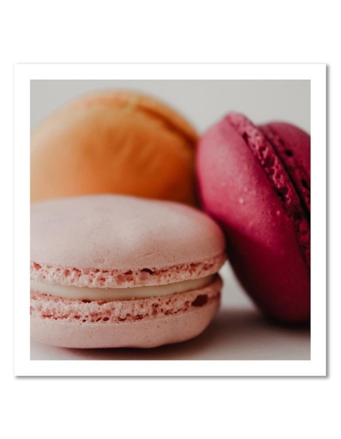 Canvas prints idea for the kitchen - Three colourful macarons | FEEBY