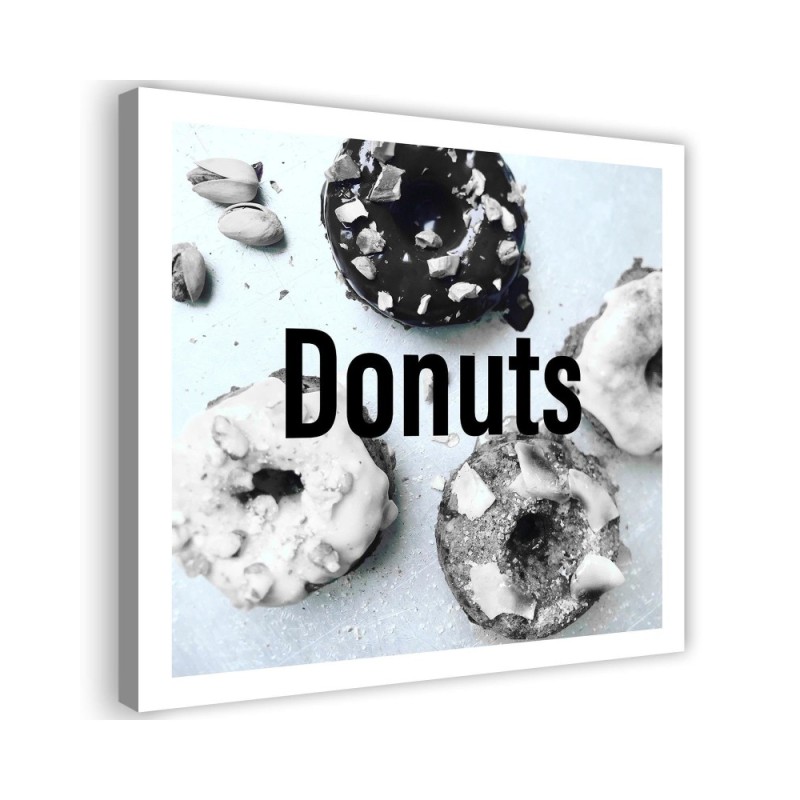 Canvas painting - Black and white donuts | FEEBY