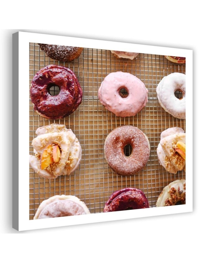 Decorative print Canvas prints - Colourful donats for the kitchen | FEEBY