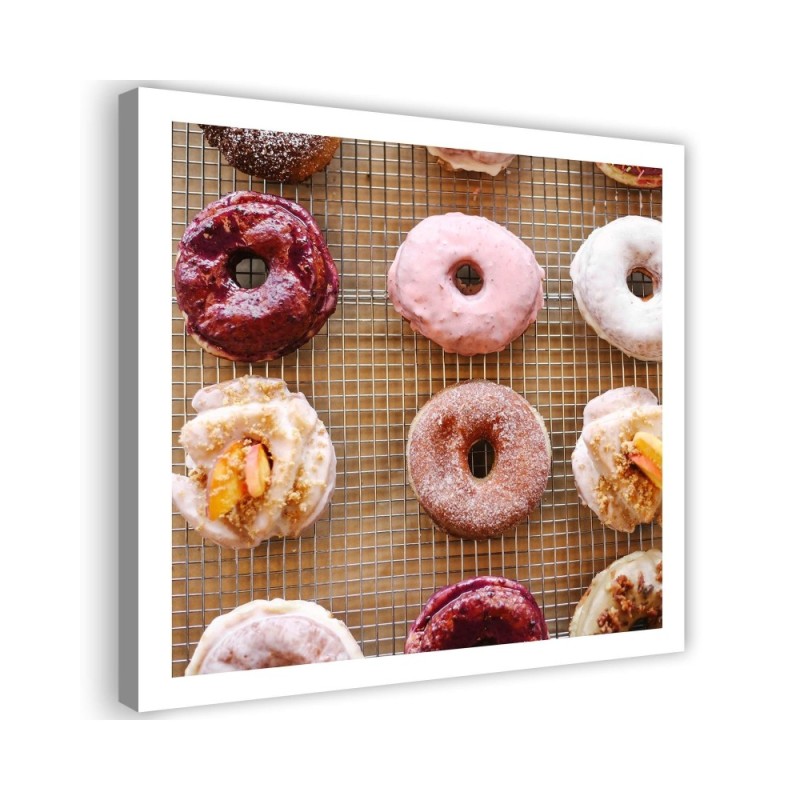Decorative print Canvas prints - Colourful donats for the kitchen | FEEBY