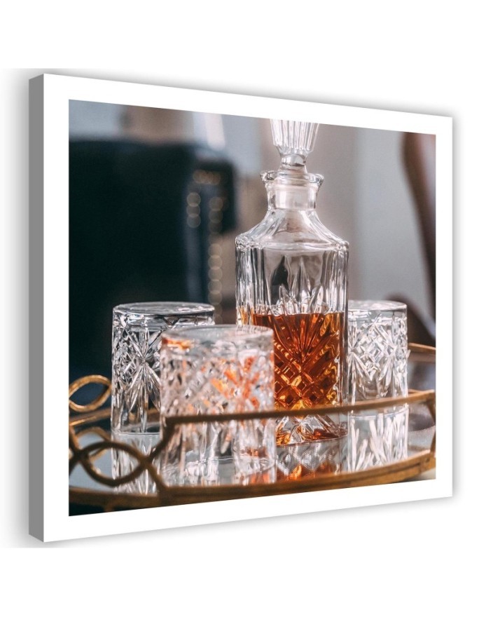 Canvas painting for kitchen modern - Whisky decanter glass | FEEBY