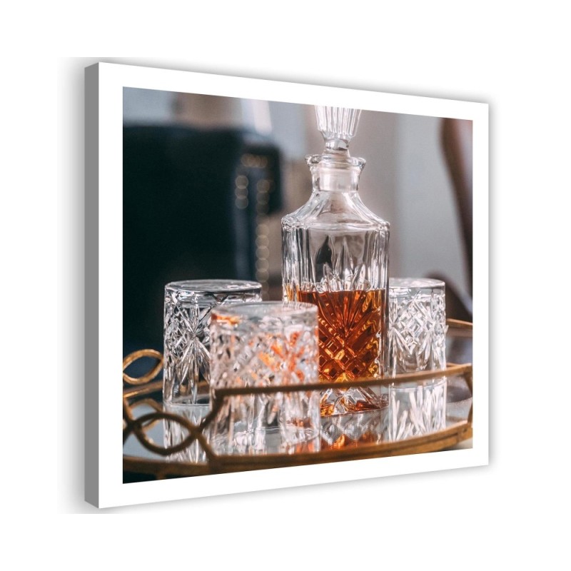 Canvas painting for kitchen modern - Whisky decanter glass | FEEBY