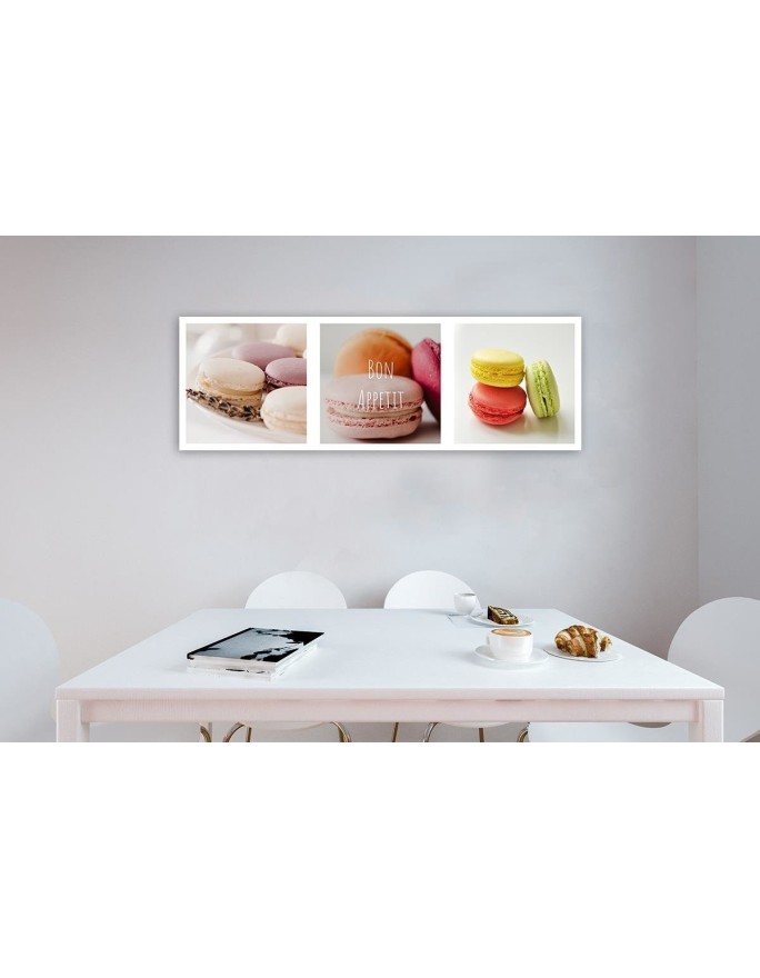 Decorative Canvas painting - Colourful macarons for kitchen | FEEBY