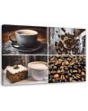 Elegant Canvas painting for the kitchen - Coffee beans and cake | FEEBY