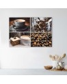 Elegant Canvas painting for the kitchen - Coffee beans and cake | FEEBY