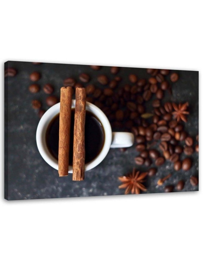 Canvas painting for the kitchen - Cinnamon coffee cup | FEEBY