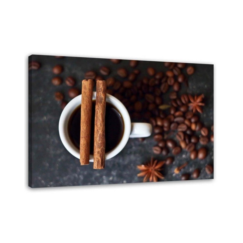 Canvas painting for the kitchen - Cinnamon coffee cup | FEEBY