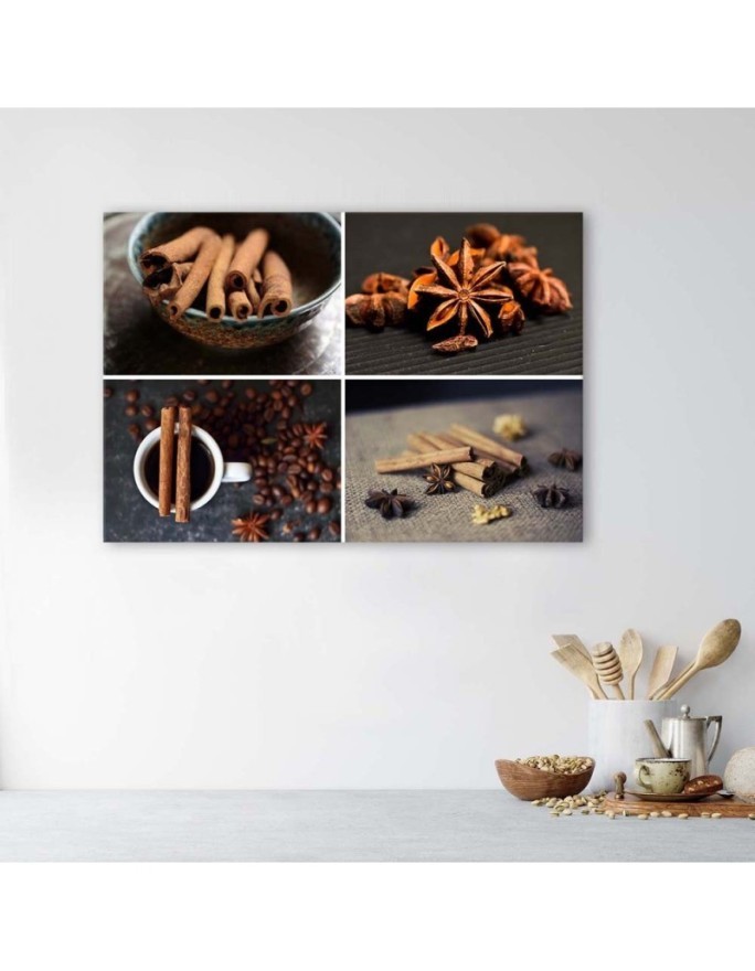 Canvas prints for the kitchen - Cinnamon for decorating collage | FEEBY