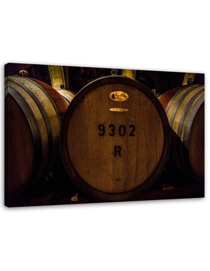Wall Canvas prints for bar restaurant - Wine barrels | FEEBY
