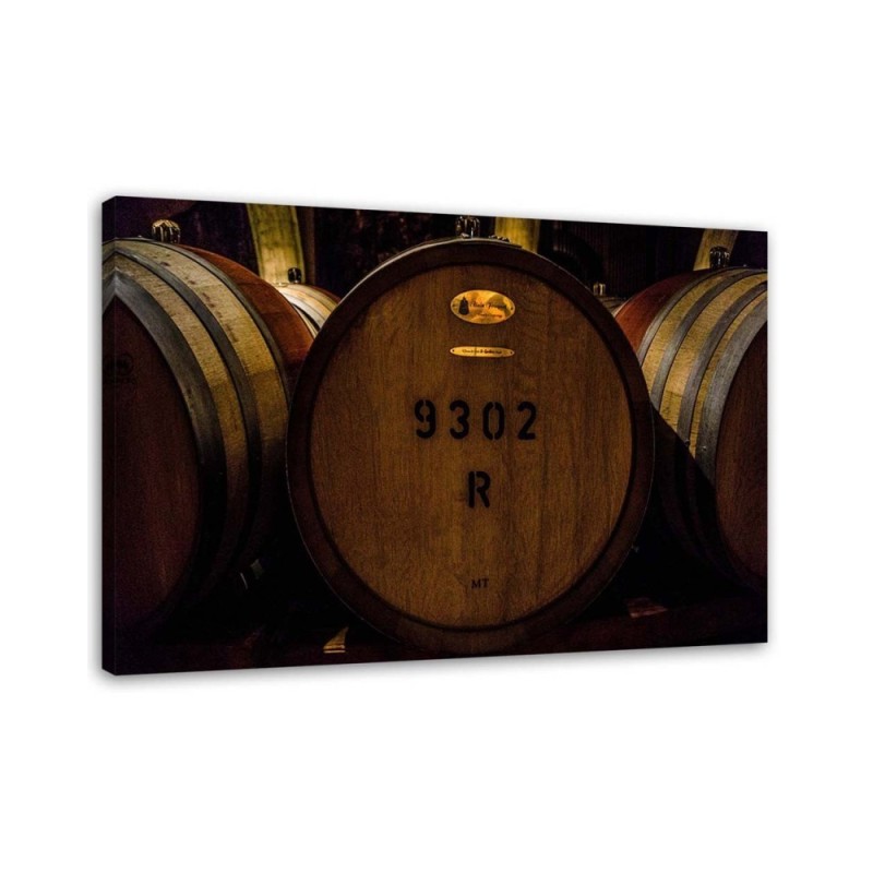 Wall Canvas prints for bar restaurant - Wine barrels | FEEBY