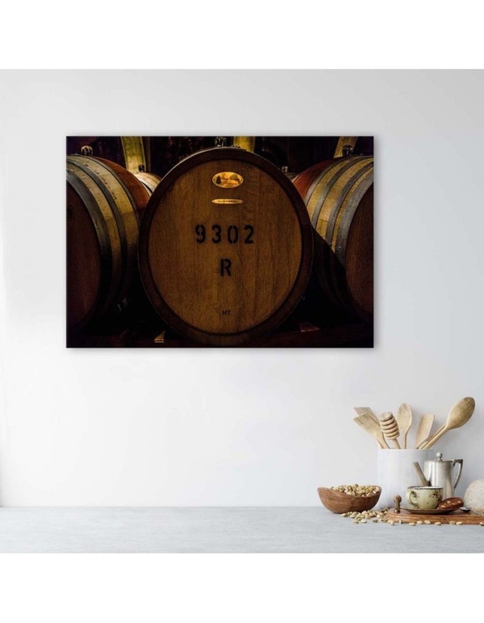 Wall Canvas prints for bar restaurant - Wine barrels | FEEBY