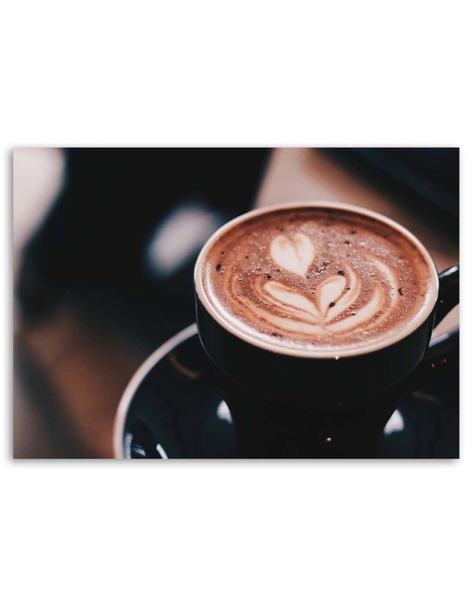 Designer Canvas prints for home and office - Coffee Latte cup for kitchen | FEEBY