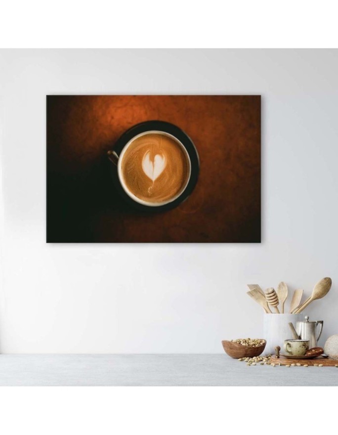 Modern painting for the kitchen - Coffee cup with a heart | FEEBY
