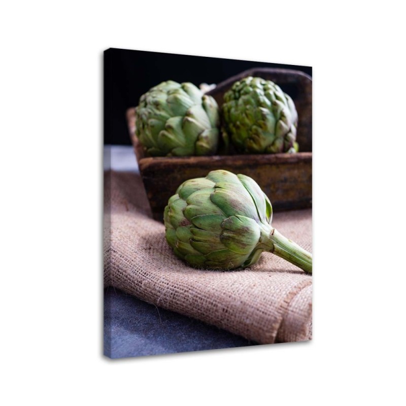 Wall art painting for the kitchen - Fresh artichokes | FEEBY
