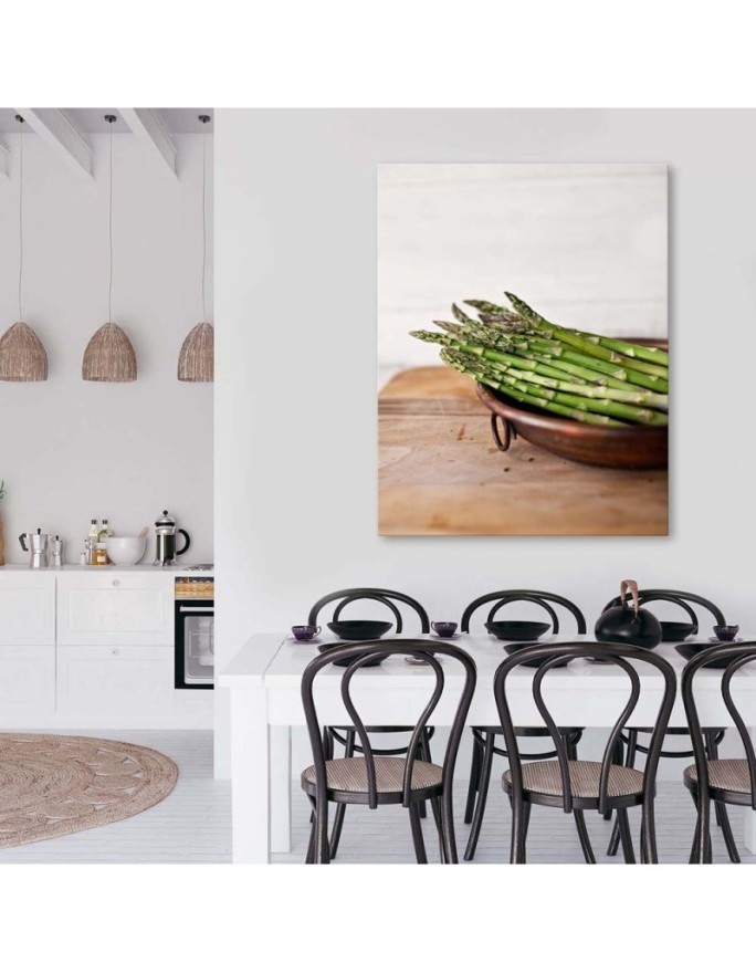 Wall art painting for the kitchen - Green asparagus | FEEBY