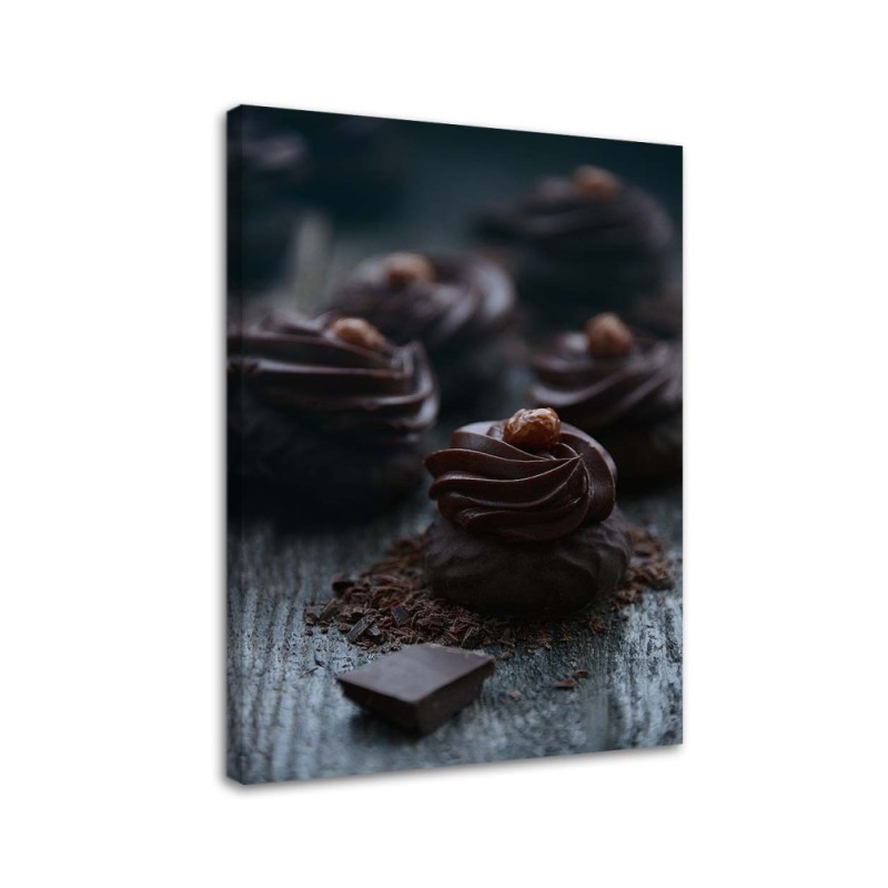 Picture Canvas painting - Dark chocolate dessert | FEEBY