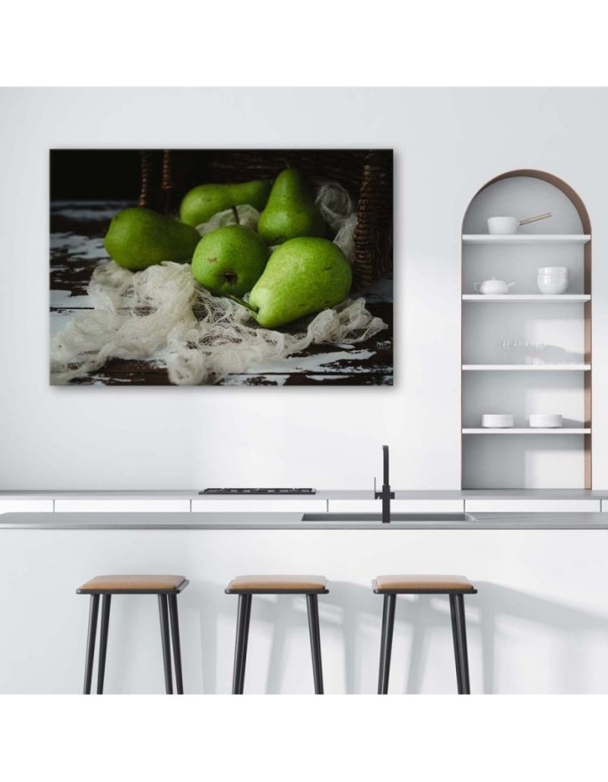 Modern Canvas paintings for the kitchen - Green pears | FEEBY