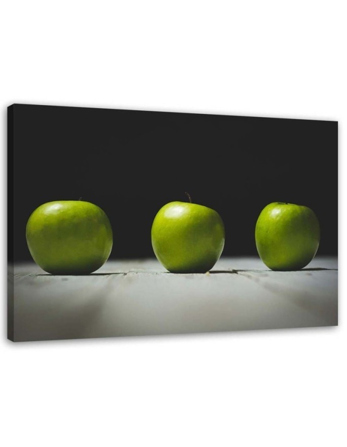 Canvas prints for kitchen wall - Three green apples | FEEBY