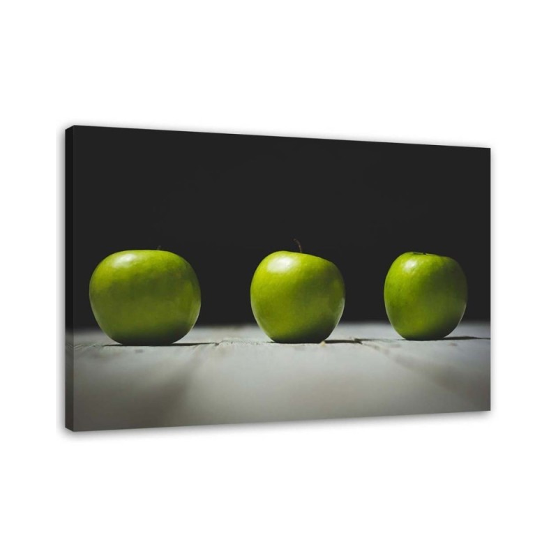 Canvas prints for kitchen wall - Three green apples | FEEBY