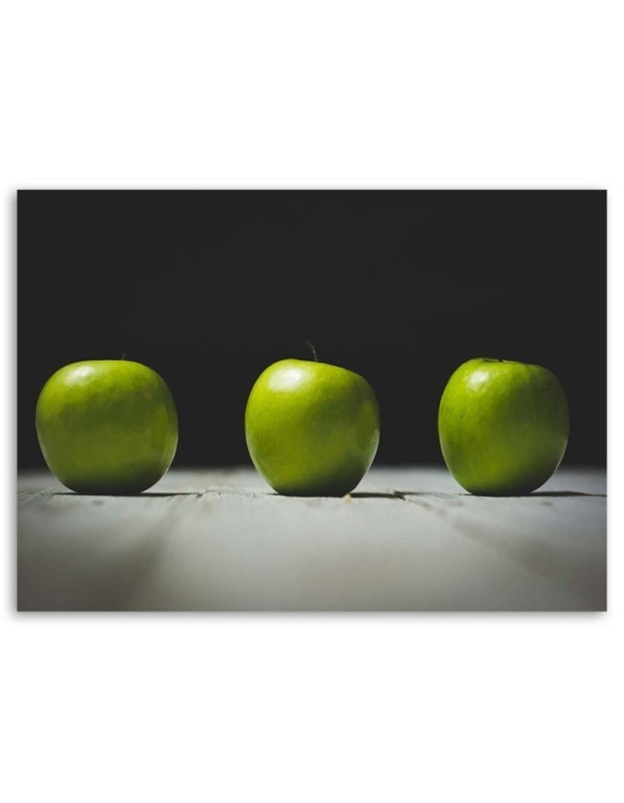 Canvas prints for kitchen wall - Three green apples | FEEBY