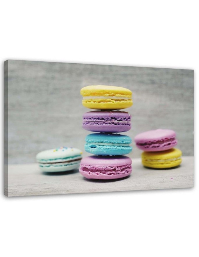 Decorative Canvas painting for wall - Colourful macarons | FEEBY