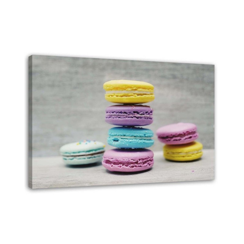 Decorative Canvas painting for wall - Colourful macarons | FEEBY