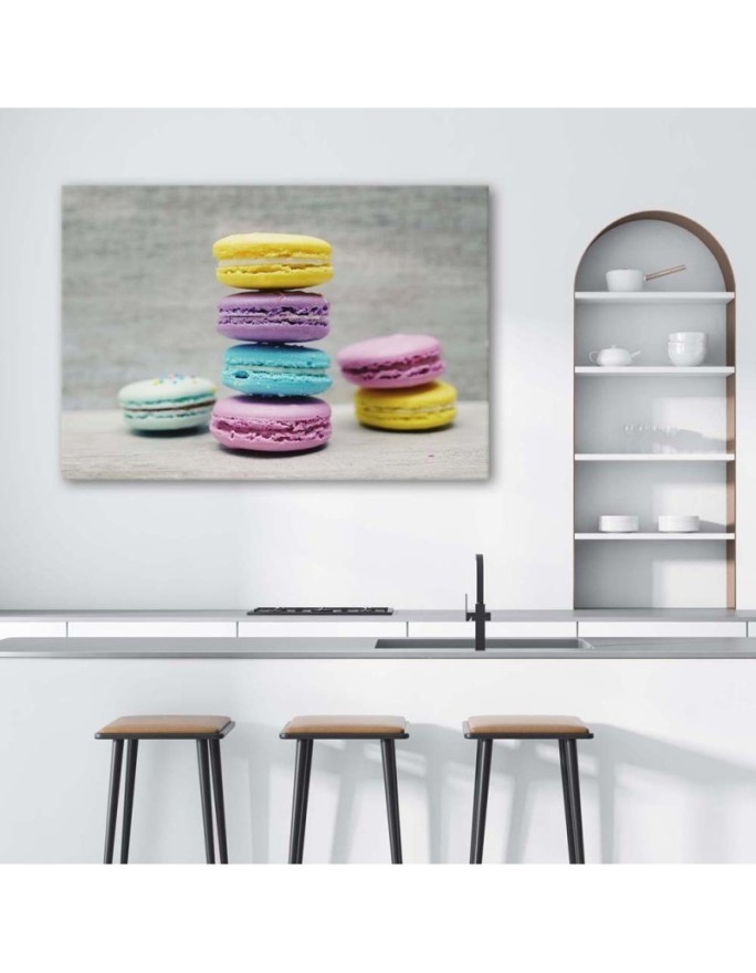 Decorative Canvas painting for wall - Colourful macarons | FEEBY