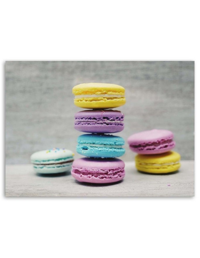 Decorative Canvas painting for wall - Colourful macarons | FEEBY
