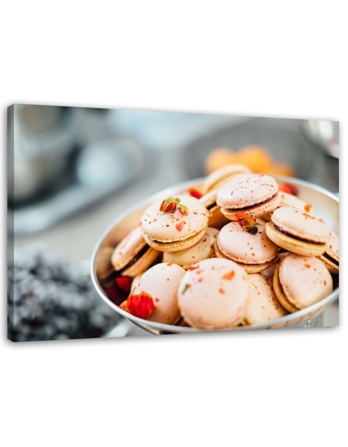Wall Canvas prints for the kitchen - Rose macarons | FEEBY