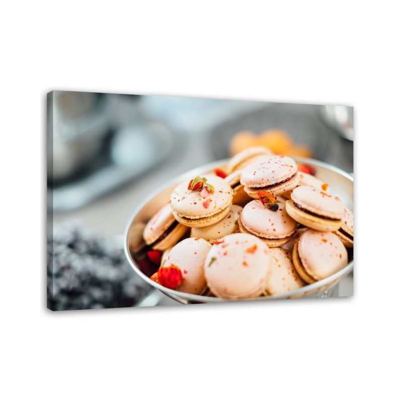 Wall Canvas prints for the kitchen - Rose macarons | FEEBY