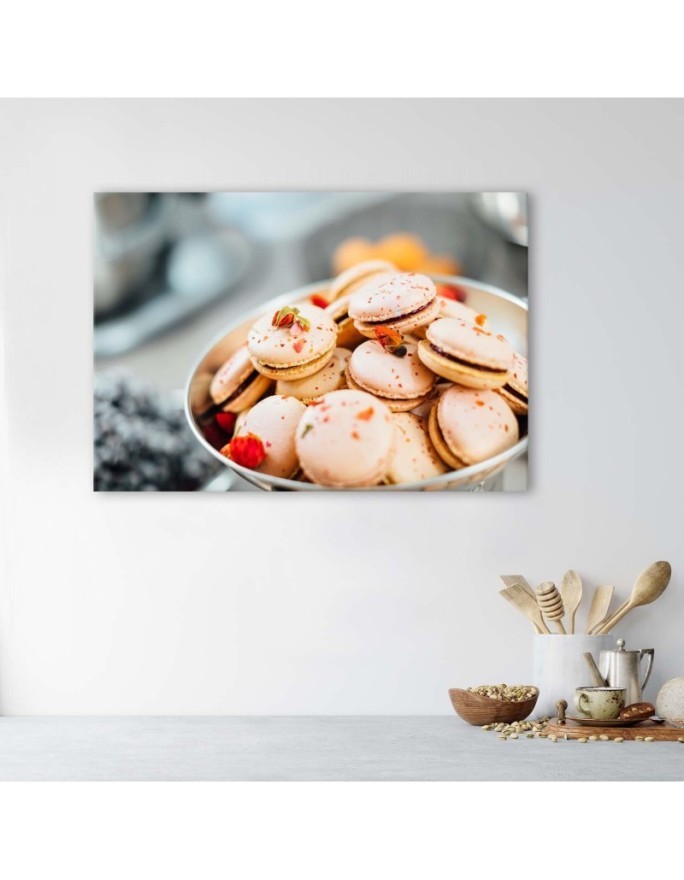 Wall Canvas prints for the kitchen - Rose macarons | FEEBY