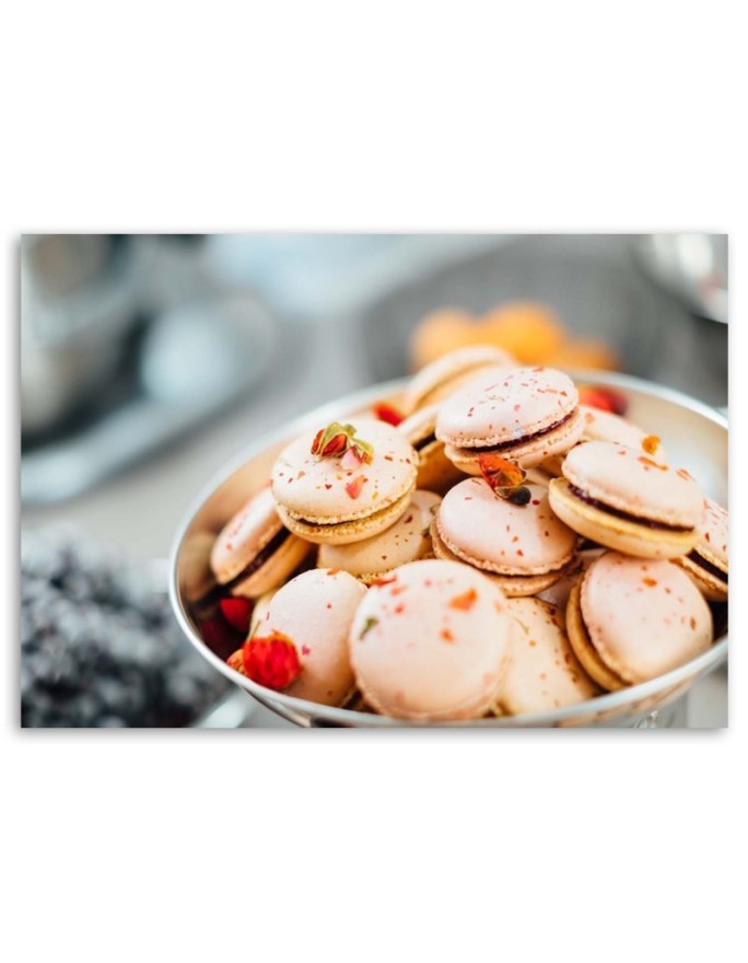 Wall Canvas prints for the kitchen - Rose macarons | FEEBY