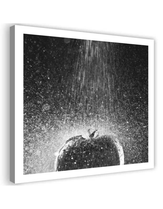 Canvas painting for the kitchen - Tomato in a trickle of water | FEEBY