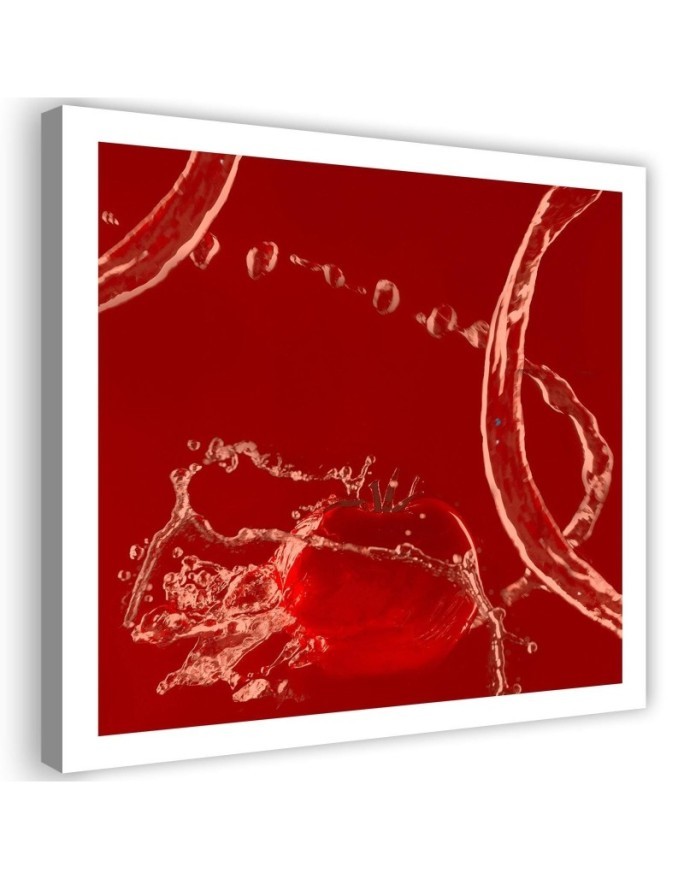 Decorative Canvas painting for the kitchen - Tomato in a trickle of water | FEEBY