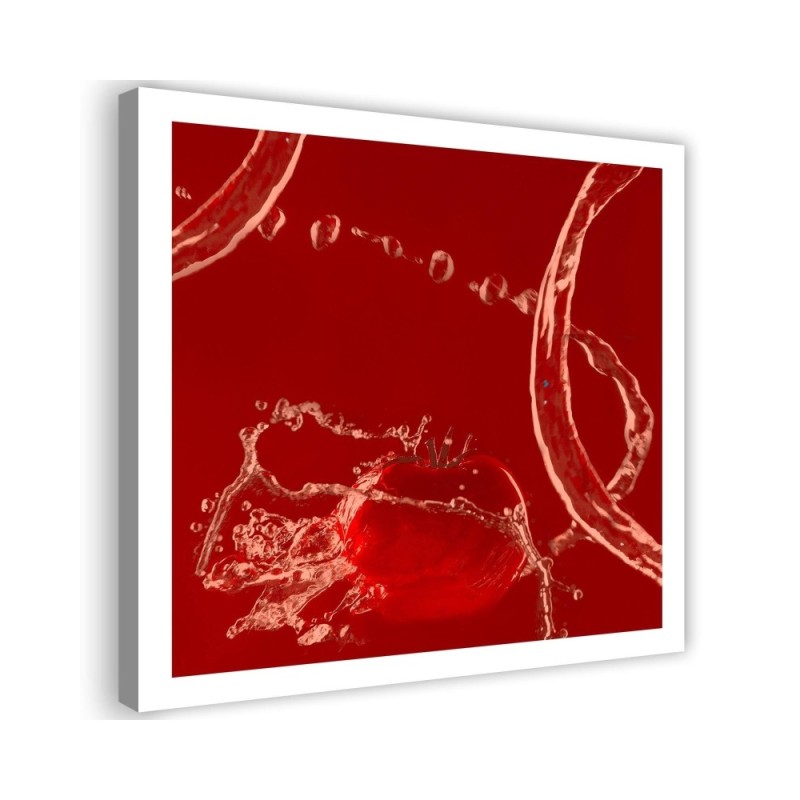Decorative Canvas painting for the kitchen - Tomato in a trickle of water | FEEBY