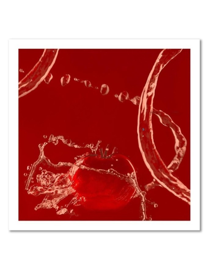 Decorative Canvas painting for the kitchen - Tomato in a trickle of water | FEEBY